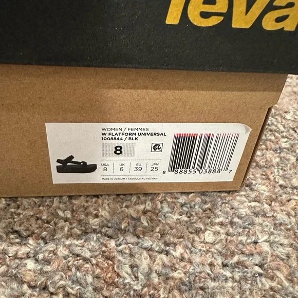 Teva Women’s Black Platform Strap Sandals - Picture 2 of 2